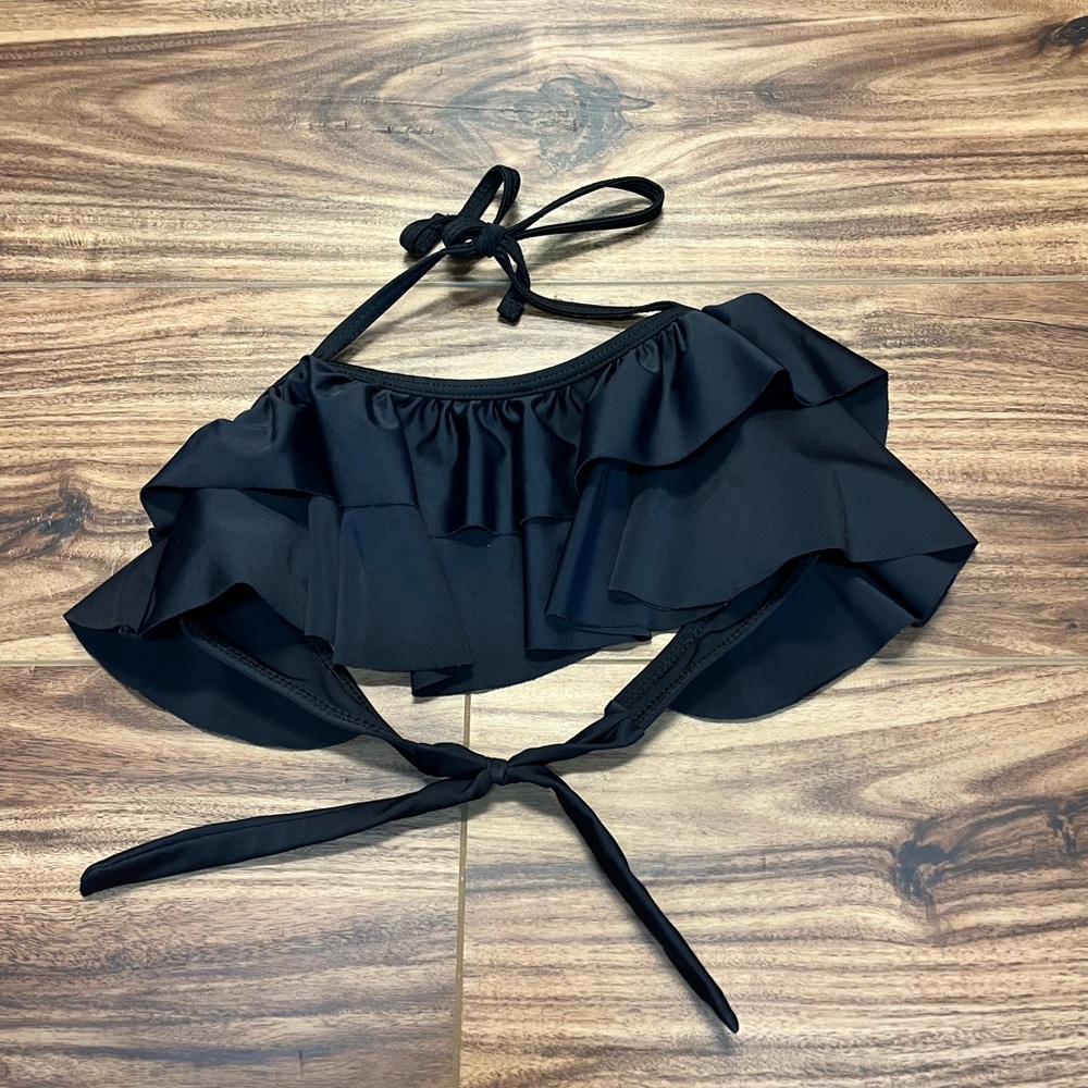 - - Girls bikini black top, size 14